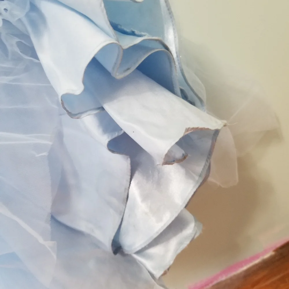 Light Blue Holographic Flower Gown - Picture 8 of 10